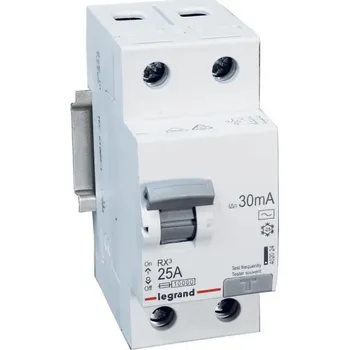 Proudový chránič Zbytkový proudový chránič Legrand 2P 25A 0,03A AC typ P302 RX3