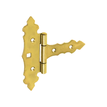 Tesařské kování DOMAX ZOB 75 Ozdobný bránový závěs ZNZ 75x35x130x2,0 žlutý