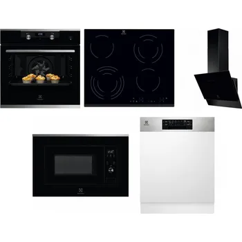 Set domácích spotřebičů ELECTROLUX KODEH70X + ELECTROLUX EHF6343FOK + ELECTROLUX LFV616K + ELECTROLUX LMS2203EMX + ELECTROLUX EEM48300IX