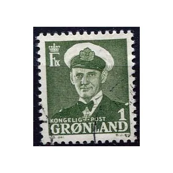 Poštovní známka (1950) MiNr. 28 - O - Grónsko - Král Frederik IX.