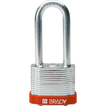 Visací zámek Ocelové zámky s 51 mm okem, červená, 6 ks