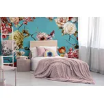 Malvis ® Tapeta Jarní květiny na modrém podkladu Vel. (šířka x výška): 144 x 105 cm