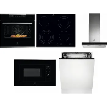 Set domácích spotřebičů ELECTROLUX KOBCS31X + ELECTROLUX EHF6343FOK + ELECTROLUX LFT766X + ELECTROLUX LMS2203EMX + ELECTROLUX EEA27200L