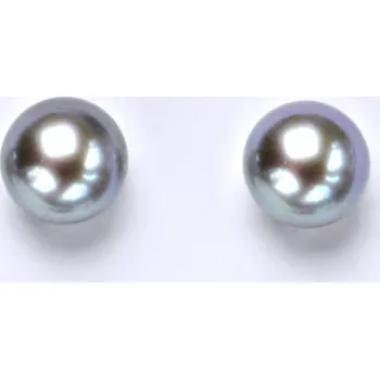 Náušnice Stříbrné náušnice přírodní perla šedá - NŠ1183v (Stříbrné náušnice s přírodní perlou 7,5 mm)
