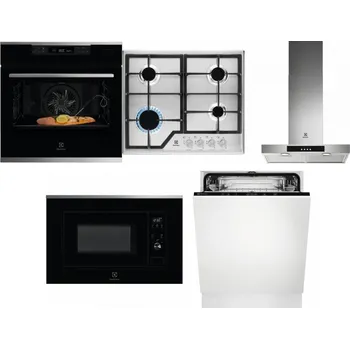 Set domácích spotřebičů ELECTROLUX KOBCS31X + ELECTROLUX KGS6426SX + ELECTROLUX LFT426X + ELECTROLUX LMS2203EMX + ELECTROLUX EEA27200L