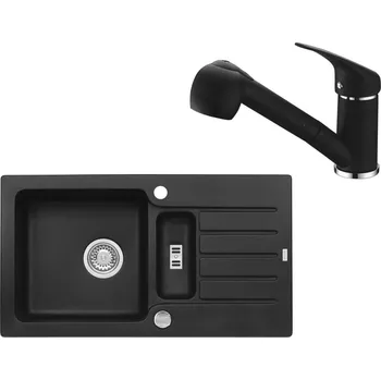 Granitový dřez Alveus Niagara 70 Black 91 + baterie AM 20 Black 91