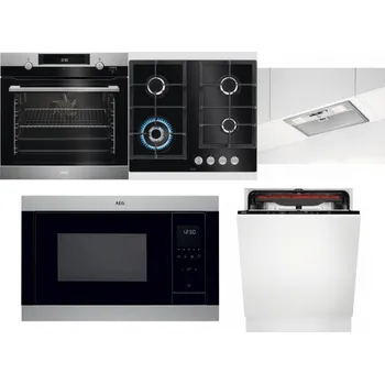 Set domácích spotřebičů AEG Mastery SteamBake BCK455350M + AEG Mastery SpeedBurner HKB64420NB + AEG DGB3523S + AEG Mastery MSB2547D-M + AEG Mastery MaxiFlex FSB53927Z