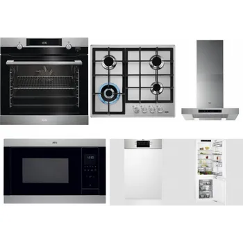 Set domácích spotřebičů AEG Mastery SteamBake BCK455350M + AEG Mastery StepPower HGB64420SM + AEG Mastery DBB5660HM + AEG Mastery MSB2547D-M + AEG Mastery MaxiFlex FEE73517PM + AEG Mastery FlexiShelf SCE818D3LC