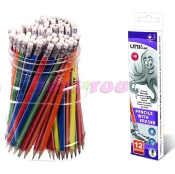 Grafitová tužka Tužka grafitová UNI line trojhranná s gumou HB