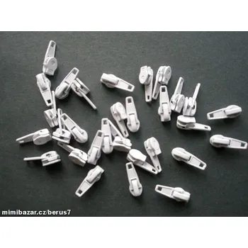 Zip jezdec 3mm bílý hranatý