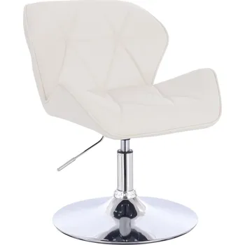 Křeslo Otočné křeslo ekokůže Horten na stříbrném talířii - bílé