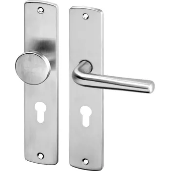 Dveřní kování ACT SERVIS ACT - Sira HR renovační štít Provedení: PZ (vložkový zámek), Povrch: IN - nerez, Rozteč: 72 mm