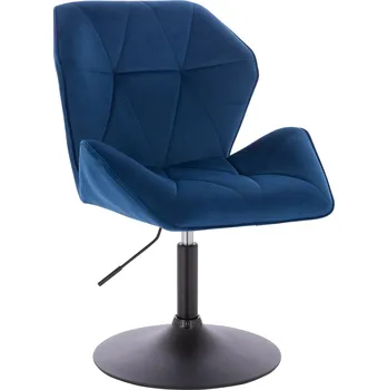 Křeslo Otočné křeslo velur Horten XL na černém talíři - modré