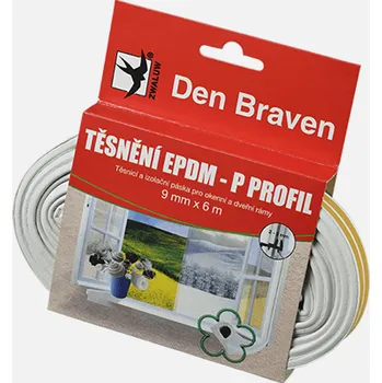 Těsnění do okna a dveří Den Braven Těsnicí profil z EPDM pryže Varianta: Těsnicí profil z EPDM pryže, P profil, 9 mm x 5,5 mm x 6 m, bílý