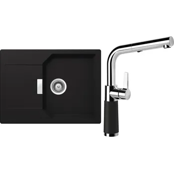 Granitový dřez Set Schock S19-13 (dřez Manhattan D-100S Onyx + baterie SC-540.120 Onyx)