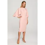 Pouzdrové šaty s kimonovými rukávy M700 Barva: Pudrová, Velikost: 2XL