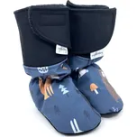 Zateplené softshellové capáčky Vyrobeniny BF modré se zvířátky L, Vnitřní délka boty: 15,0 cm, Vnitřní šířka boty: 7,5 cm