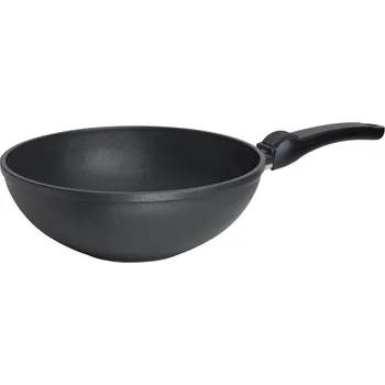 Profesionální titanová pánev wok SKK Titanium Durit 28 cm Indukce odnímatelná ručka