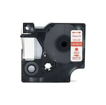 Pásek do tiskárny Kompatibilní páska s Dymo 45015, S0720550, 12mm x 7m ,červený tisk / bílý podklad