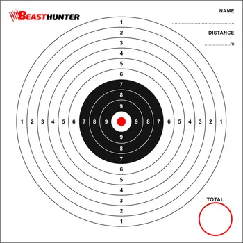 Terč na sportovní střelbu Terč Beast Hunter 14x14cm 100ks - bílý-černý