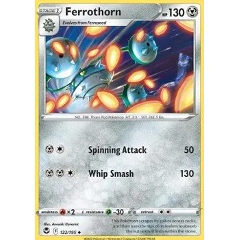 Sběratelská karetní hra Pokémon SIT 122/195 Ferrothorn - Silver Tempest Stav: Near Mint, Verze: REVERSE HOLO