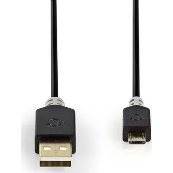 Datový kabel Nedis CCBW60500AT20 propojovací kabel USB 2.0 zástrčka USB A - zástrčka USB micro B, 2 m, antracit