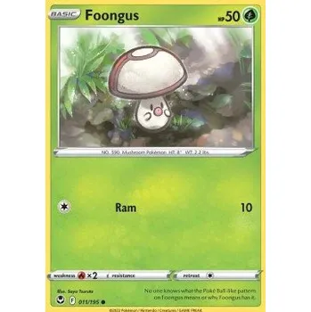 Sběratelská karetní hra Pokémon SIT 011/195 Foongus - Silver Tempest Stav: Near Mint, Verze: REVERSE HOLO