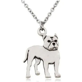 Náhrdelník PITBULL / STAFORD 1- náhrdelník s přívěskem - matná stříbrný 1ks ŠP/FEI