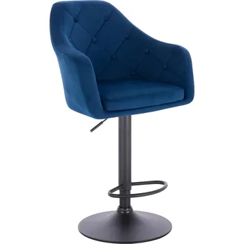 Křeslo Maskérské křeslo velur Hamar na černém talíři - modré