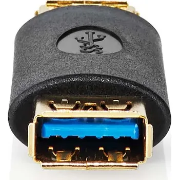 Elektrická zásuvka Nedis USB Adaptér | USB 3.2 Gen 1 | USB-A Zásuvka | USB-A Zásuvka | 5 Gbps | Pozlacené | Antracit | Box