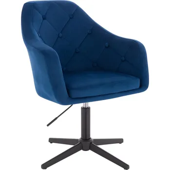 Otočné křeslo Hamar velur na černém kříži - modré