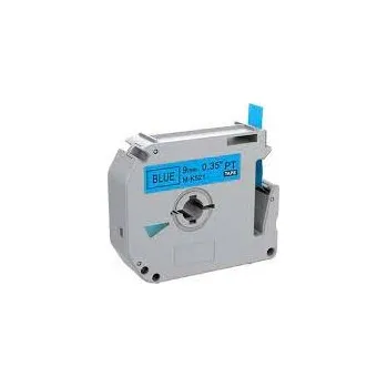 Pásek do tiskárny Kompatibilní páska Brother MK-521, 9mm x 8m, černý tisk / modrý podklad