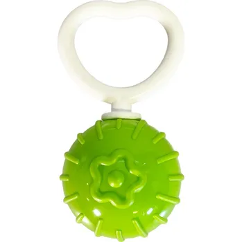 Chrastítko - koule na srdíčku světle zelená