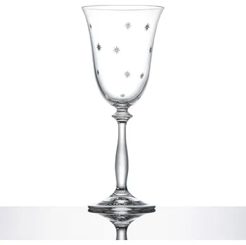 Sklenice Bohemia Crystal Sklenice na víno 250 ml dekor STARDUST, 6 ks (Ručně broušené skleničky)