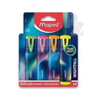 Zvýrazňovač Sada zvýrazňovačů Maped Fluo Peps Nightfall 4ks, Maped