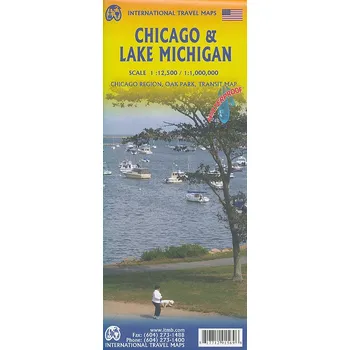 ITMB Publishing plán Chicago 1:12,5 t., Lake Michigan 1:1 mil. ITM voděodolná