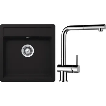 Kuchyňský dřez Set Schock S23-15 (dřez Nemo N-100S Onyx + baterie Epos.120 Chrom)