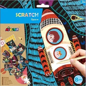 omalovánky JRK KLADNO, s.r.o. Škrabací obrázky 8ks Vesmír