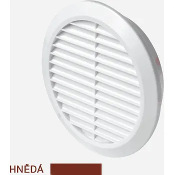 Větrací mřížka Den Braven Mřížka větrací kruhová bez síťoviny Barva: hnědá, Varianta: Mřížka větrací kruhová bez síťoviny, průměr 70 mm, hnědá, materiál: plast
