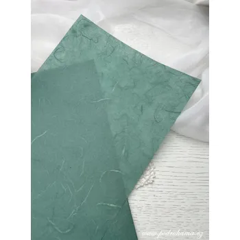 Umělecký papír Sapaimport Morušový papír Unryu A4 - tmavě zelený Velikost: 23x32 cm