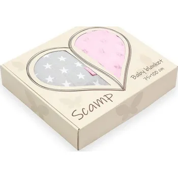 Dětská deka Scamp Deka minky oboustranná 100 x 75 cm růžová/šedá