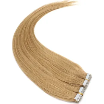 Příčesek 50cm Tape hair / pu extension / Tape IN lidské vlasy remy – přírodní blond