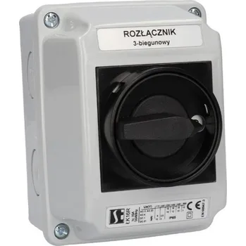 spínač vačkový spínač 3f se zámkem 16 A (0-1) v krytu SPAMEL S121207