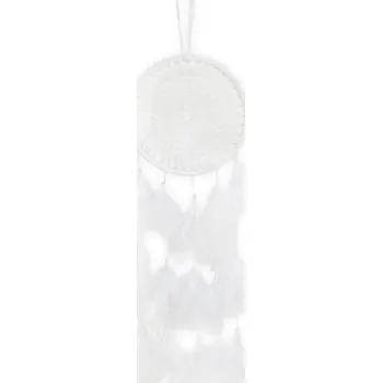 Svatební dekorace Lapač snů bílý s krajkou - 25 cm