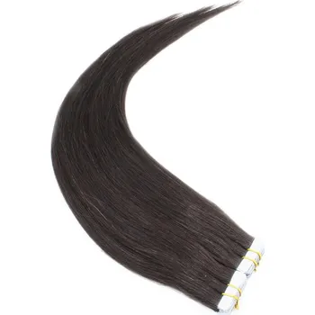 Příčesek 50cm Tape hair / pu extension / Tape IN lidské vlasy remy – přírodní černá