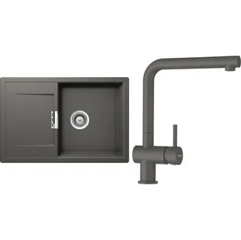 Granitový dřez Set Schock S7-1 (dřez Mono D-100 Silverstone + baterie Epos Silverstone)