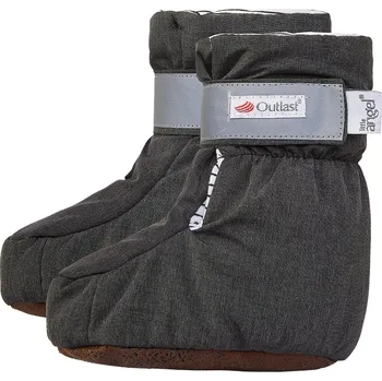 Capáčky Little Angel Bačkorky šusťák podrážka Outlast® - šedý melír/pruh bíločerný Velikost: 2