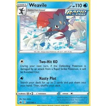 Sběratelská karetní hra Pokémon CRE 031/198 Weavile - Chilling Reign Stav: Near Mint, Verze: REVERSE HOLO