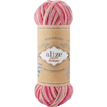 Galanterie Alize Příze Superwash Artisan 9002 růžová barevná