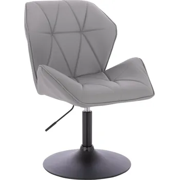 Otočné křeslo ekokůže Horten XL na černém talíři - šedé
